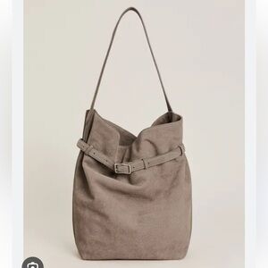 REFORMATION Alessandra Bucket Bag, Taupe Suede